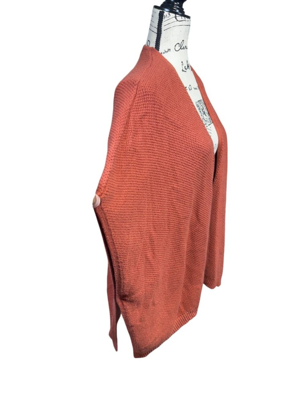 Loft Open Front Rust Orange Cardigan XS/S Lightweight Knit Women’s Layering Swea - Picture 5 of 9